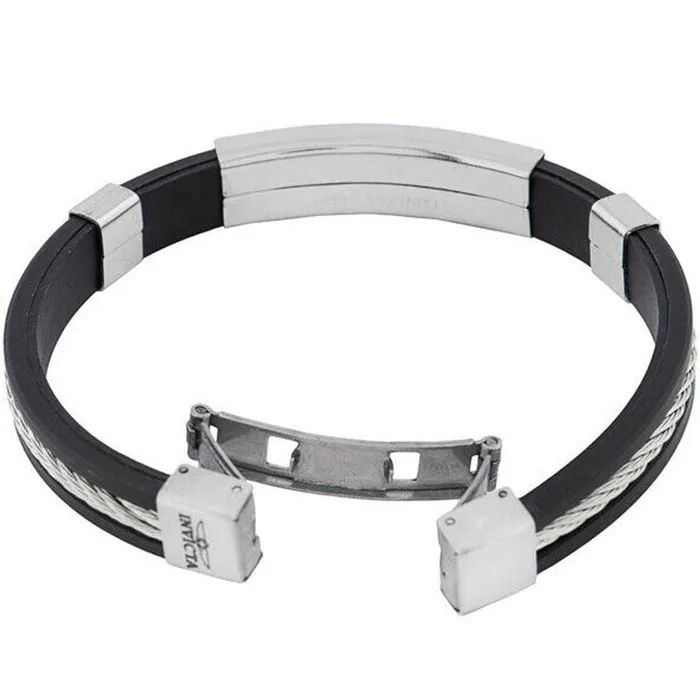 Invicta Invicta Mens Bracelet Elements Silver Tone Wire Black Rubber Strap 35410 Bracelets Invicta Invicta Mens Bracelet Elements Silver Tone Wire Black Rubber Strap 35410 Bracelets