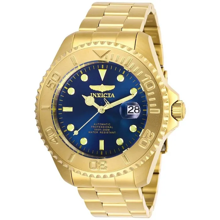 Invicta Mens Automatic Watch Pro Diver Blue Dial Yellow Gold Bracelet 28951 Invicta Bracelets Invicta Mens Automatic Watch Pro Diver Blue Dial Yellow Gold Bracelet 28951 Invicta Bracelets