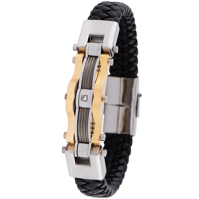 Invicta Mens Bracelet Elements TitaniumLeather Black and Gold 35406 Invicta Bracelets Invicta Mens Bracelet Elements TitaniumLeather Black and Gold 35406 Invicta Bracelets
