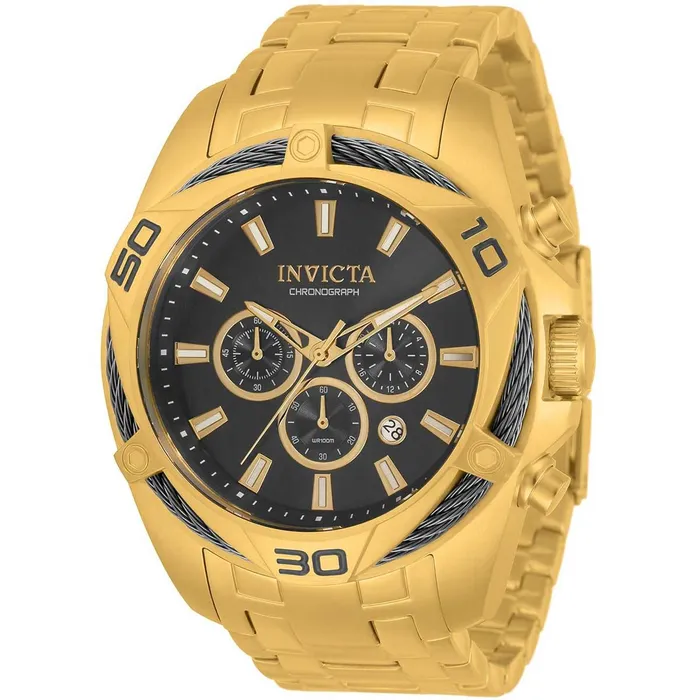 Invicta Mens Chronograph Watch Bolt Quartz Black and Gold Dial Bracelet 34122 Invicta Bracelets Invicta Mens Chronograph Watch Bolt Quartz Black and Gold Dial Bracelet 34122 Invicta Bracelets
