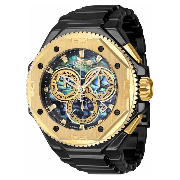 Invicta Mens Chronograph Watch Reserve Pro Diver Black Steel Bracelet 40645 Invicta Bracelets