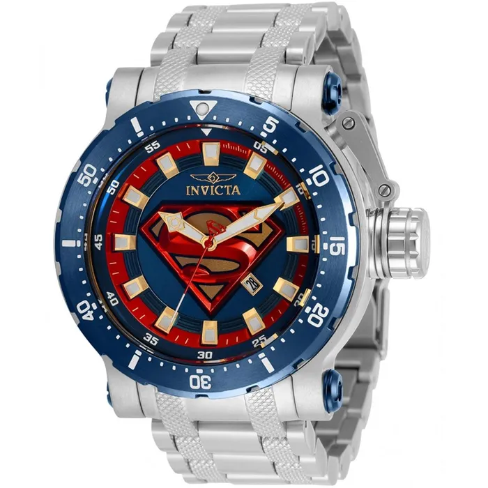 Invicta Mens Quartz Watch DC Comics Superman Silver Steel Bracelet 32695 Invicta Bracelets Invicta Mens Quartz Watch DC Comics Superman Silver Steel Bracelet 32695 Invicta Bracelets