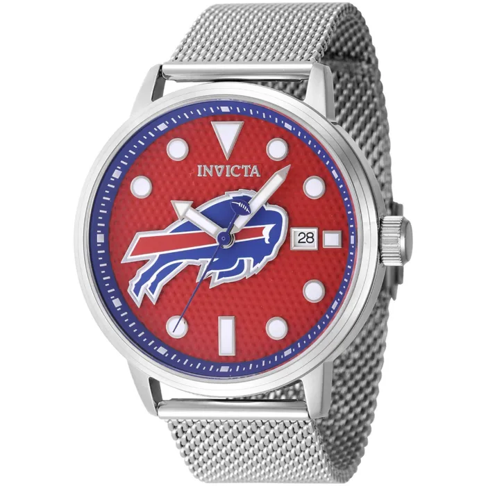 Invicta Mens Watch NFL Buffalo Bills Quartz Red Dial Steel Mesh Bracelet 47985 Invicta Bracelets Invicta Mens Watch NFL Buffalo Bills Quartz Red Dial Steel Mesh Bracelet 47985 Invicta Bracelets