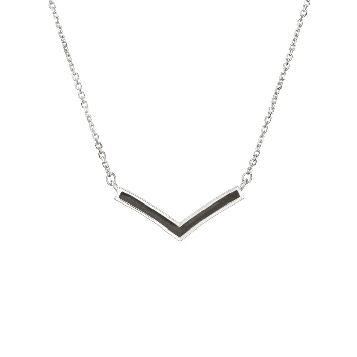 Necklaces closebymejewelry Chevron Cremation Necklace in Sterling Silver