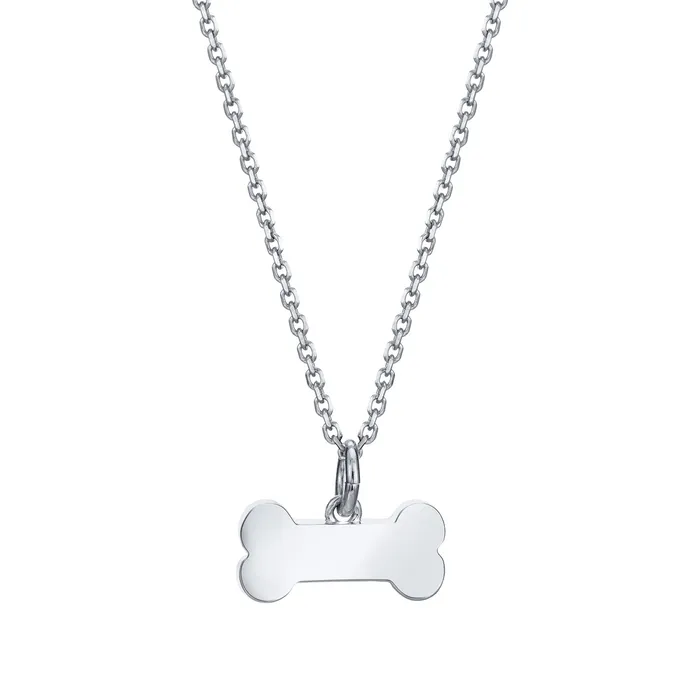 Necklaces closebymejewelry Dog Bone Cremation Necklace in 14K White Gold