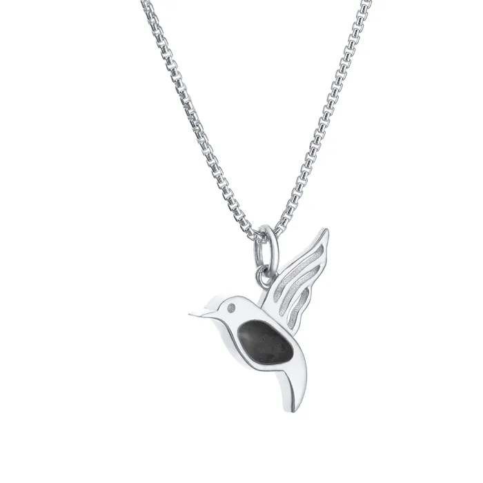 Necklaces closebymejewelry Hummingbird Cremation Necklace in 14K White Gold