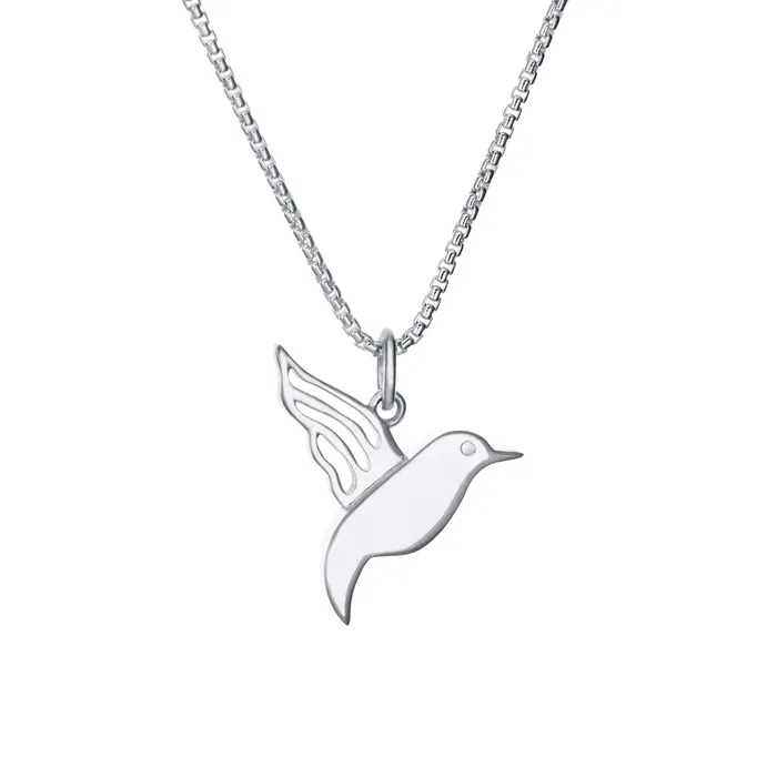 Necklaces closebymejewelry Hummingbird Cremation Necklace in 14K White Gold