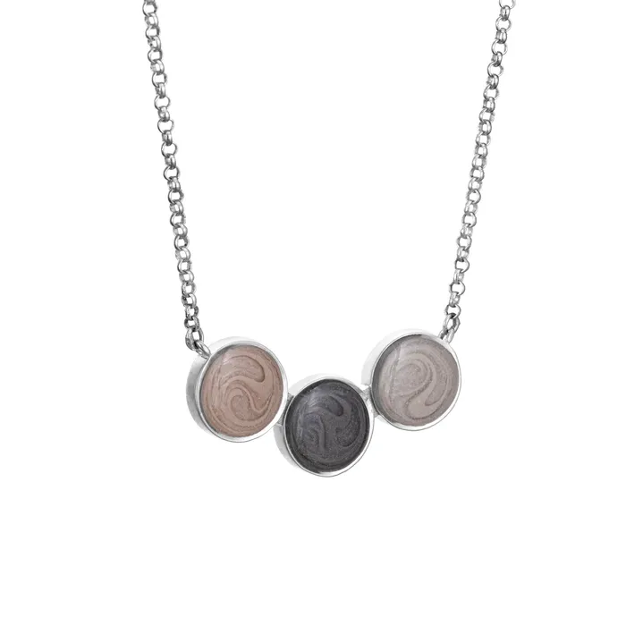 Necklaces closebymejewelry Three Setting Chevron Cremation Necklace in 14K White Gold