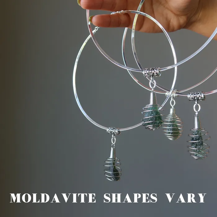Necklaces Satin Crystals Moldavite Necklace Cosmic Catch Love Choker Big Green Tektite