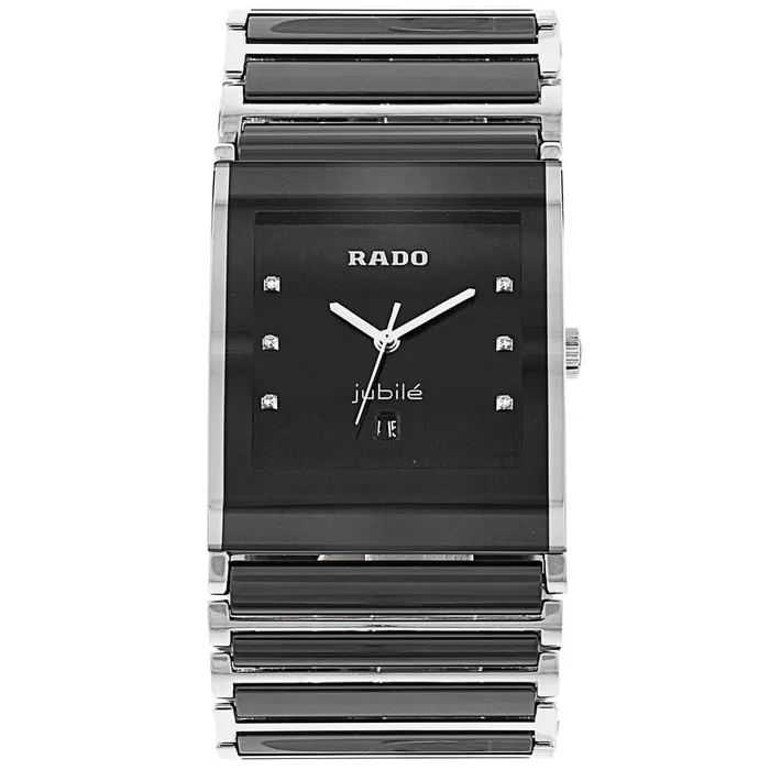 Rado Bracelets Rado Mens Diamond Watch Integral Black Dial Two Tone Bracelet R20784752 Rado Bracelets Rado Mens Diamond Watch Integral Black Dial Two Tone Bracelet R20784752