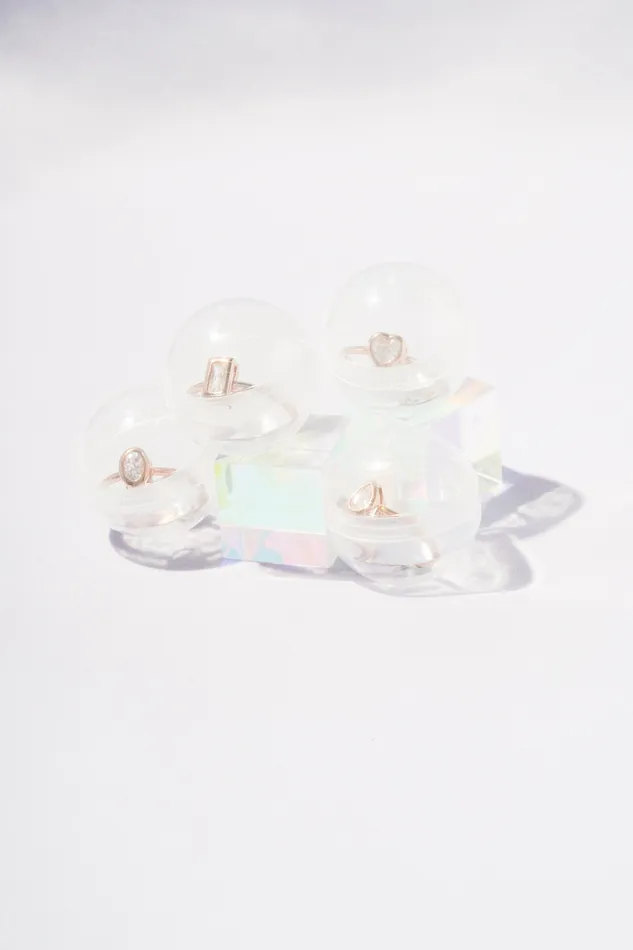 READYMADE Diamante Heart Bezel Ring Rings