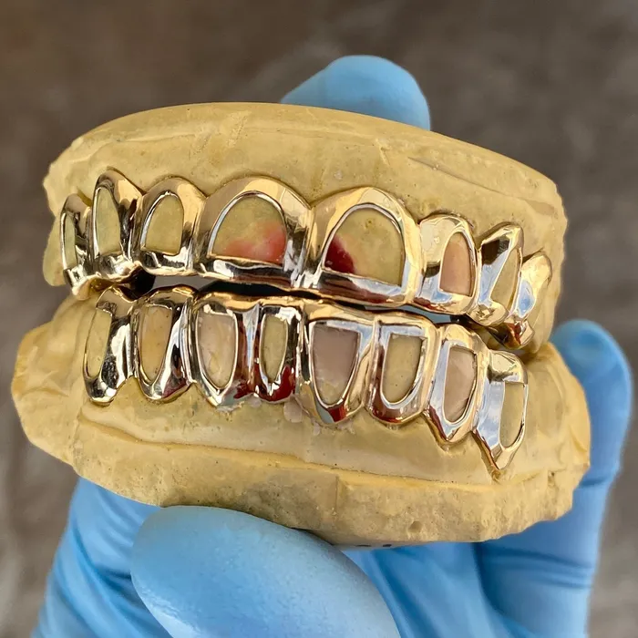 Rings Bling Cartel Admin Real 10K Gold All Open Face Hollow Custom Grillz