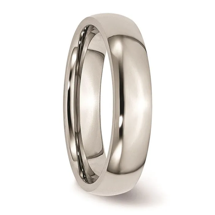 Rings Chisel Stainless Steel 5mm Polished Band Rings Chisel Stainless Steel 5mm Polished Band