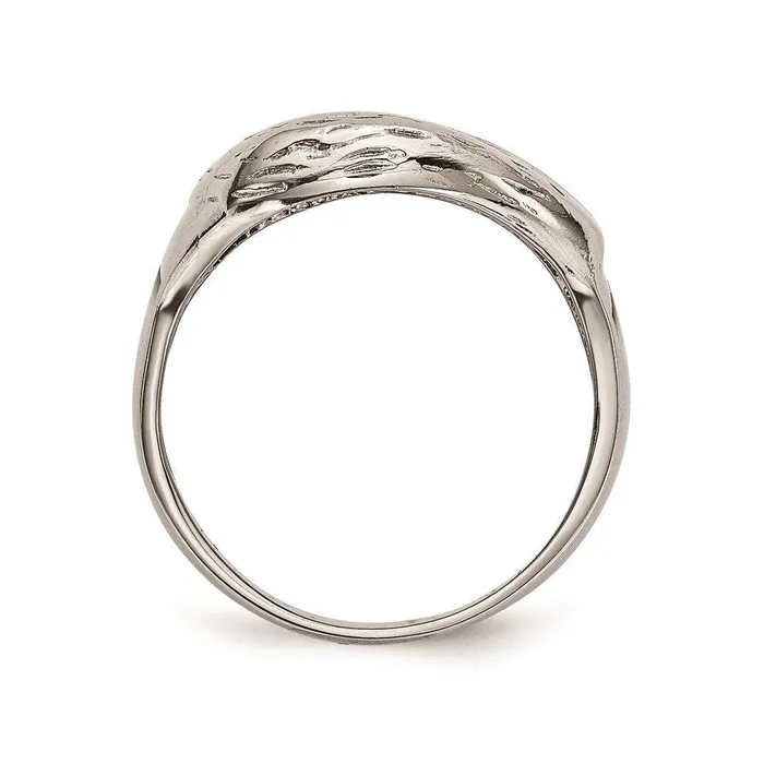 Rings Chisel Stainless Steel Polished Black Enameled Eagle Ring Rings Chisel Stainless Steel Polished Black Enameled Eagle Ring