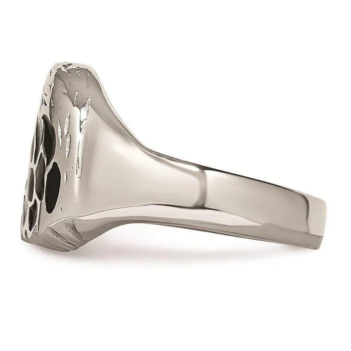 Rings Chisel Stainless Steel Polished Black Enameled Eagle Ring Rings Chisel Stainless Steel Polished Black Enameled Eagle Ring