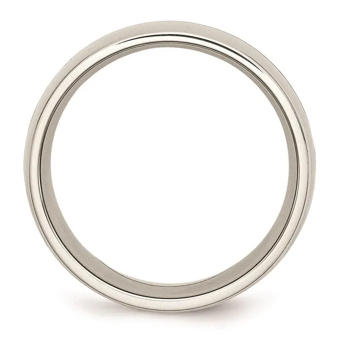 Rings Chisel Stainless Steel Polished White Ceramic Inlay 900mm Band Rings Chisel Stainless Steel Polished White Ceramic Inlay 900mm Band