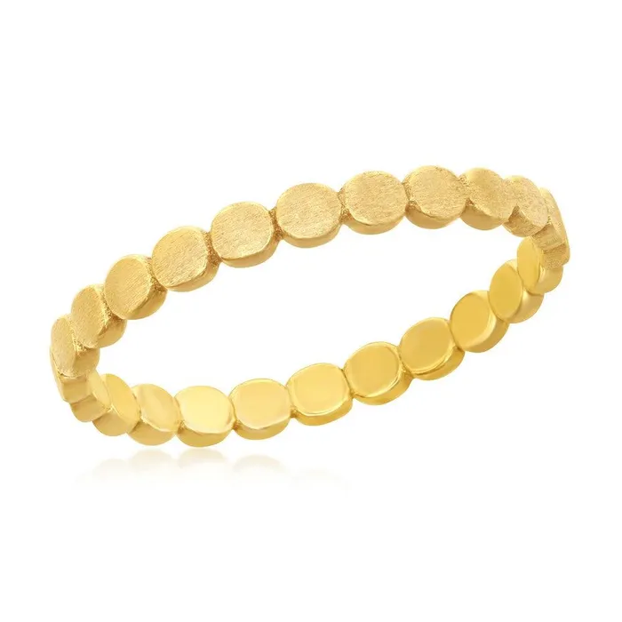 Rings Classic Sterling Silver GoldPlated Matte Linked Circles Ring Size 7