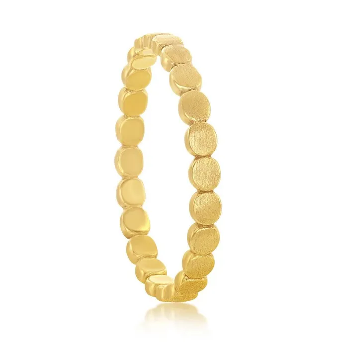 Rings Classic Sterling Silver GoldPlated Matte Linked Circles Ring Size 7