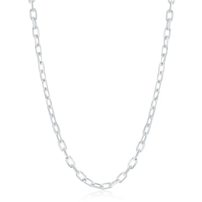 Rings Classic Sterling Silver Rhodium Plated 41mm Anchor Chain 22