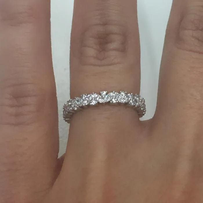 Rings deBebians Marquise and Round Diamond Laurel Eternity Ring