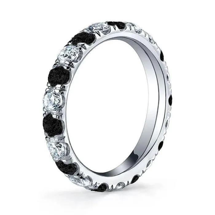 Rings deBebians UPave Black and White Diamond Eternity Ring