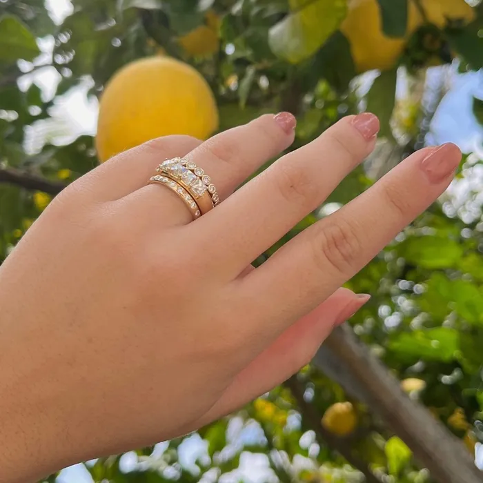 Rings Marrow Fine 160ctw French Cut White Diamond Band