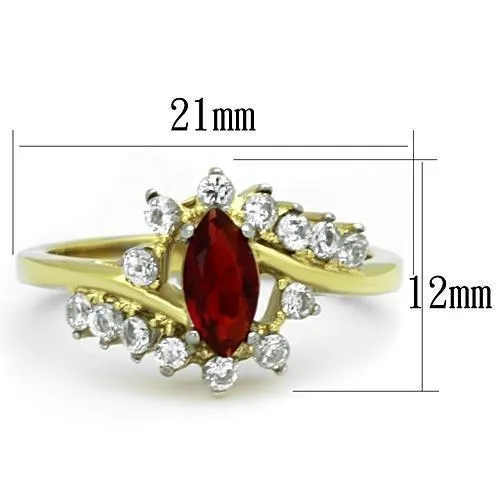 Rings TK1569 TwoTone IP Gold Ion Plating Stainless Steel Ring with Synthetic Synthetic Glass in Siam Alamode