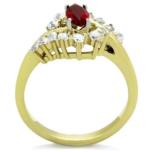 Rings TK1569 TwoTone IP Gold Ion Plating Stainless Steel Ring with Synthetic Synthetic Glass in Siam Alamode