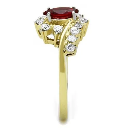 Rings TK1569 TwoTone IP Gold Ion Plating Stainless Steel Ring with Synthetic Synthetic Glass in Siam Alamode