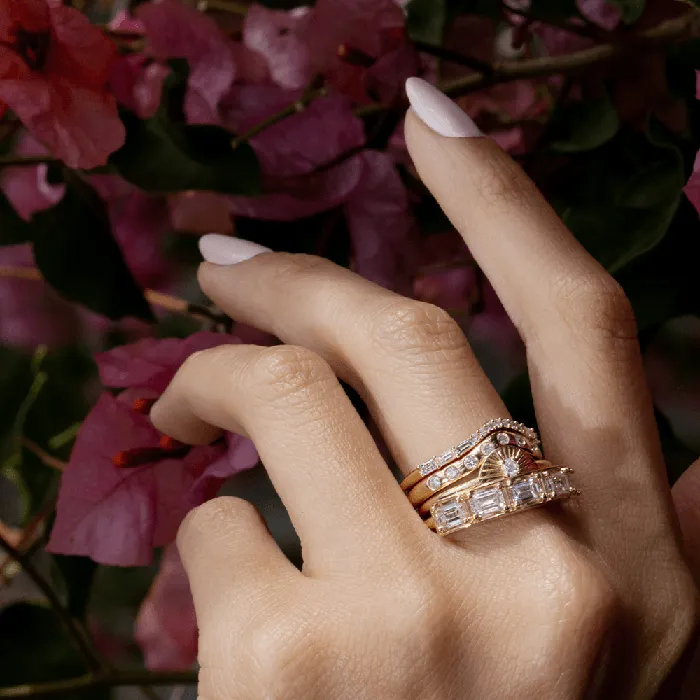 Rings White Diamond Cecily Wave Band Marrow Fine