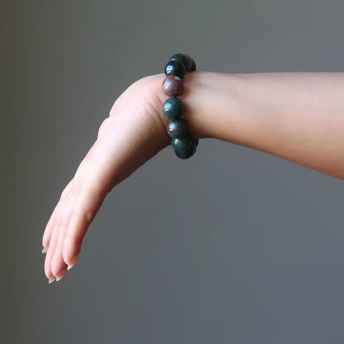Satin Crystals Bloodstone Bracelet Get Going Motivation Stone Bracelets