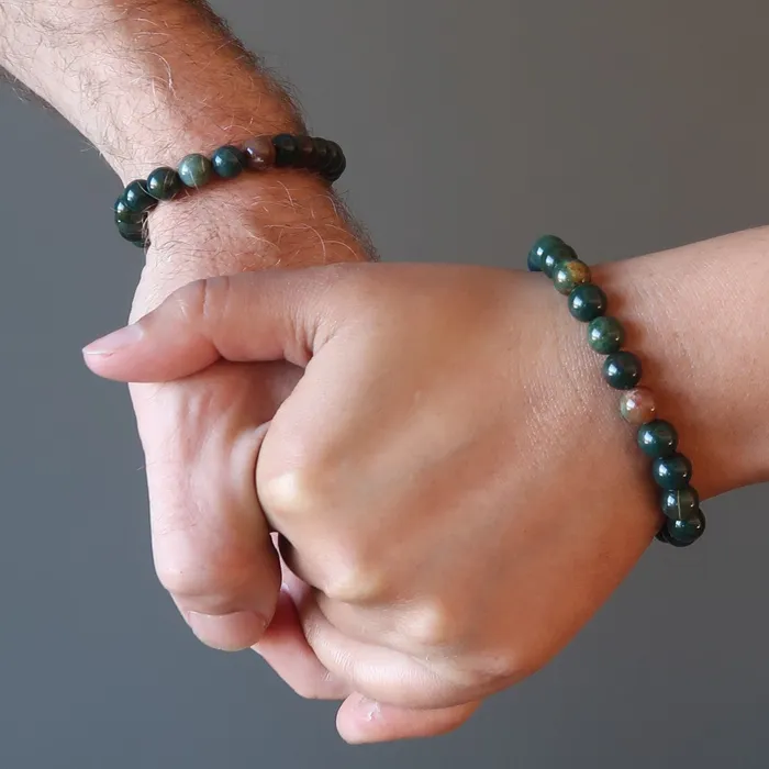 Satin Crystals Bloodstone Bracelet Get Going Motivation Stone Bracelets