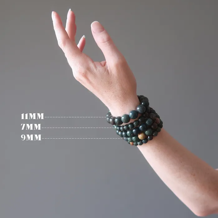Satin Crystals Bloodstone Bracelet Get Going Motivation Stone Bracelets