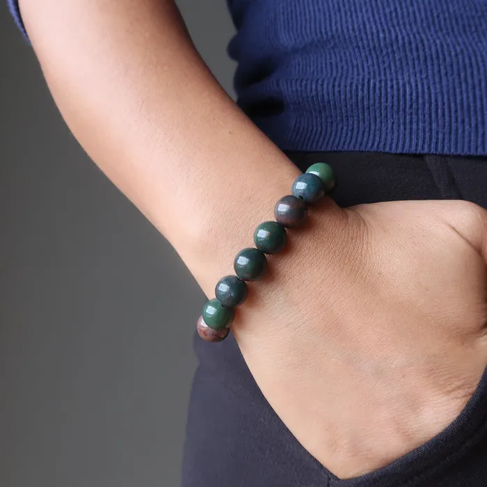 Satin Crystals Bloodstone Bracelet Get Going Motivation Stone Bracelets