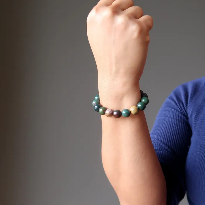 Satin Crystals Bloodstone Bracelet Get Going Motivation Stone Bracelets