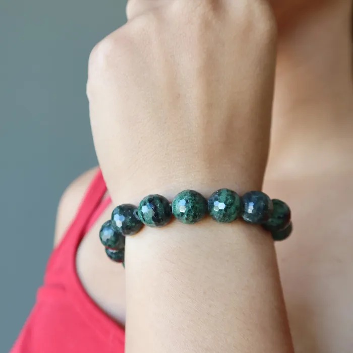 Satin Crystals Bracelets Ruby Zoisite Bracelet Rich as Can Be Faceted Beads