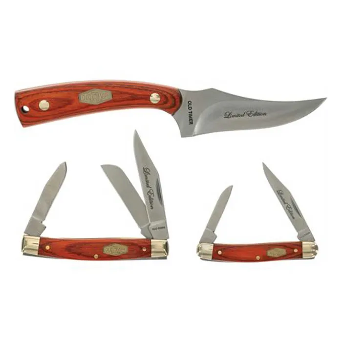 Schrade Knife Set Old Timer Satin Finish Stainless Steel Blade Wood Handle 1188056 Schrade Bracelets Schrade Knife Set Old Timer Satin Finish Stainless Steel Blade Wood Handle 1188056 Schrade Bracelets