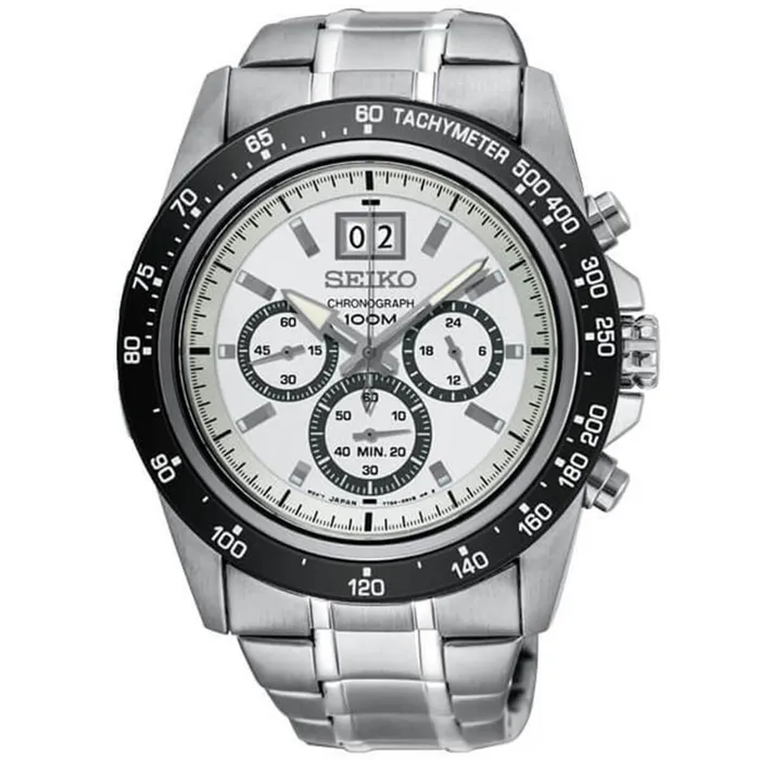 Seiko Mens Chronograph Watch Lord Black and White Dial Bracelet SPC241P1 Seiko Bracelets Seiko Mens Chronograph Watch Lord Black and White Dial Bracelet SPC241P1 Seiko Bracelets