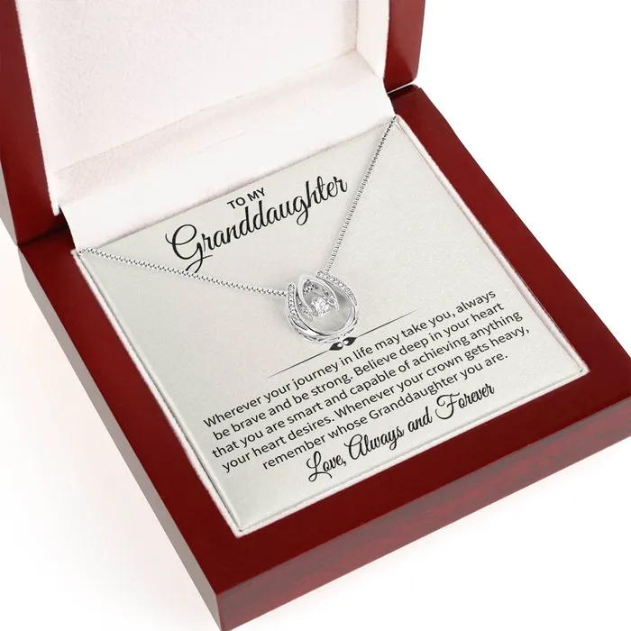ShineOn Fulfillment Necklaces To My Granddaughter Love Always and Forever Message Card Necklace