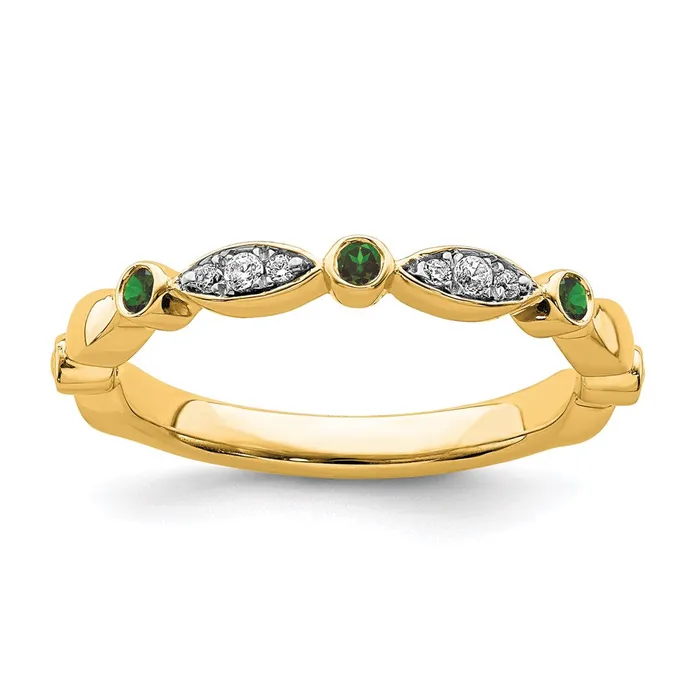 Stackable Expressions Rings 14k Stackable Expressions Created Emerald and Diamond Ring SK2089