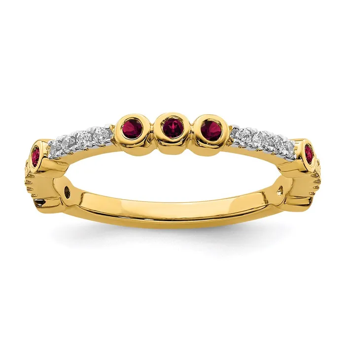 Stackable Expressions Rings 14k Stackable Expressions Created Ruby and Diamond Ring SK2070