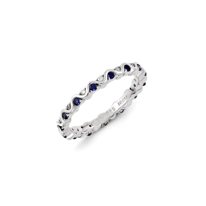Stackable Expressions Rings Sterling Silver Stackable Expressions Diamond Created Sapphire Ring QSK1090 Stackable Expressions Rings Sterling Silver Stackable Expressions Diamond Created Sapphire Ring QSK1090