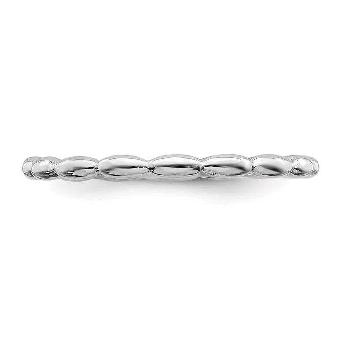 Stackable Expressions Rings Sterling Silver Stackable Expressions Rhodium Rice Bead Ring QSK171