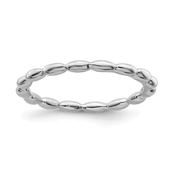Stackable Expressions Rings Sterling Silver Stackable Expressions Rhodium Rice Bead Ring QSK171