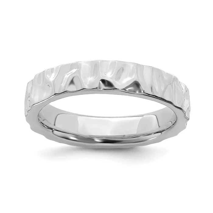 Stackable Expressions Rings Sterling Silver Stackable Expressions Rhodium Ring QSK303 Stackable Expressions Rings Sterling Silver Stackable Expressions Rhodium Ring QSK303