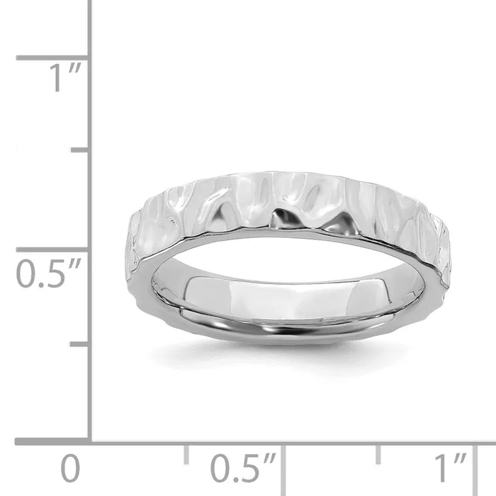 Stackable Expressions Rings Sterling Silver Stackable Expressions Rhodium Ring QSK303 Stackable Expressions Rings Sterling Silver Stackable Expressions Rhodium Ring QSK303
