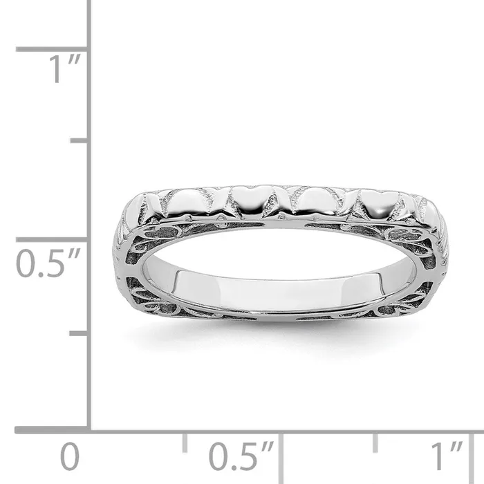 Stackable Expressions Sterling Silver Stackable Expressions Polished Rhodiumplated Square Ring QSK763 Rings Stackable Expressions Sterling Silver Stackable Expressions Polished Rhodiumplated Square Ring QSK763 Rings