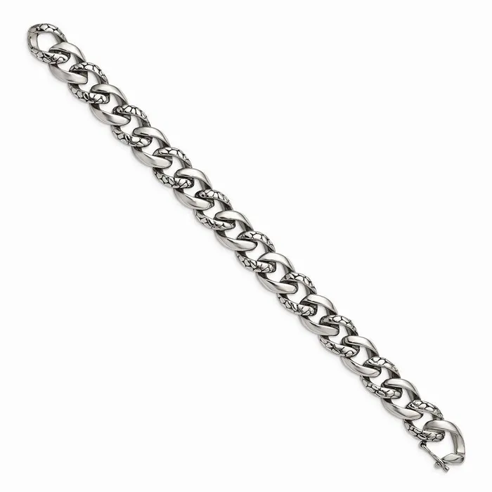 Stainless Steel Antiqued Polished Links 85in Bracelet Chisel Bracelets Stainless Steel Antiqued Polished Links 85in Bracelet Chisel Bracelets