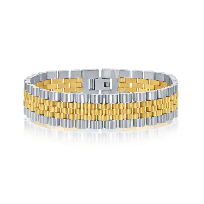 Stainless Steel TwoTone Gold Plated Bracelet 85 Classic Bracelets