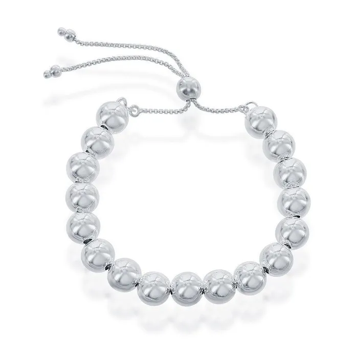 Sterling Silver 8mm Round Beads Adjustable Bolo Bracelet 95 Classic Bracelets Sterling Silver 8mm Round Beads Adjustable Bolo Bracelet 95 Classic Bracelets